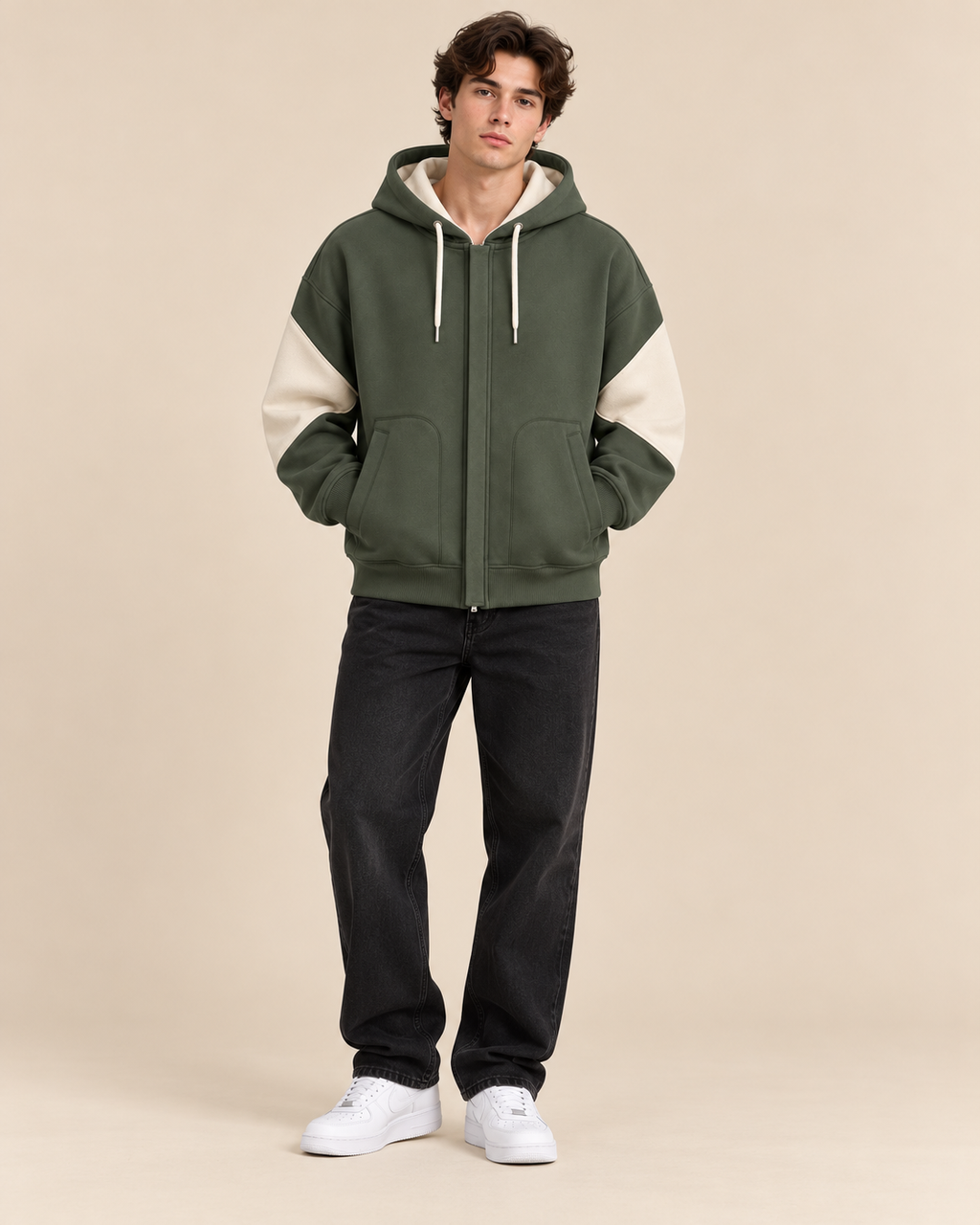 Olive Green Hoodie Men