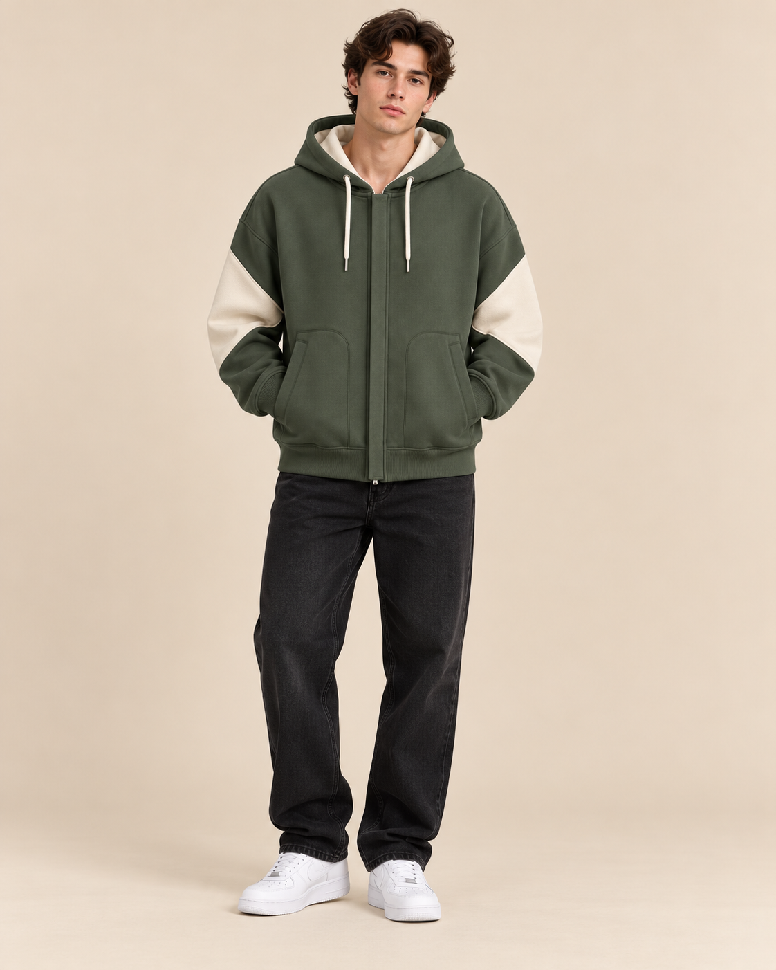 Olive Green Hoodie Men