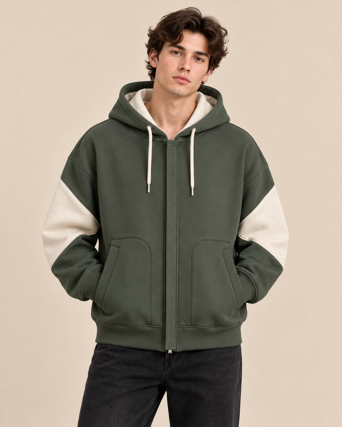 Olive Green Hoodie Men