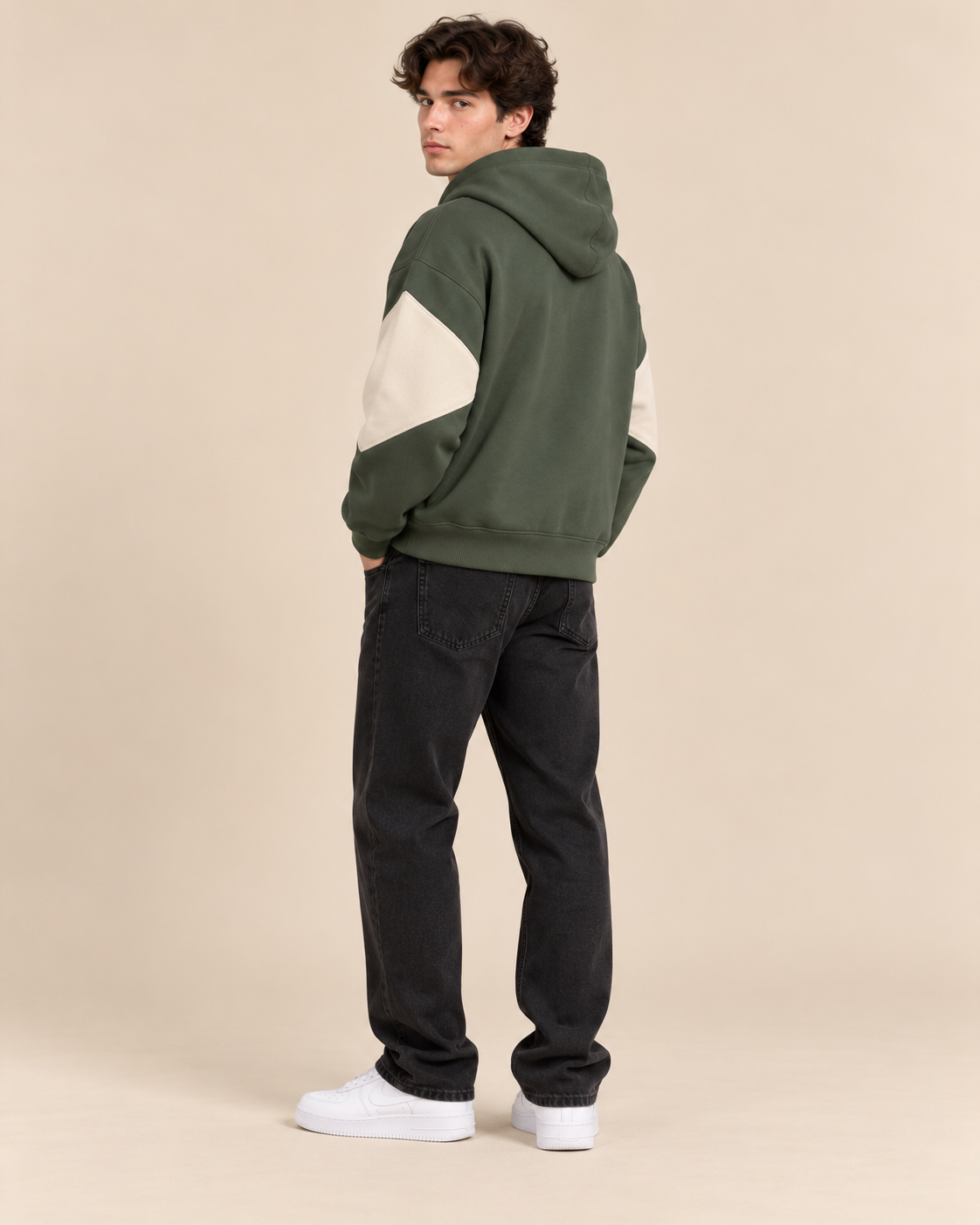 Olive Green Hoodie Men