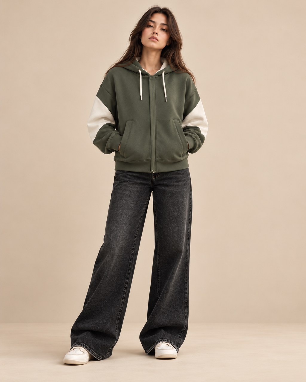 Olive Green Hoodie Women