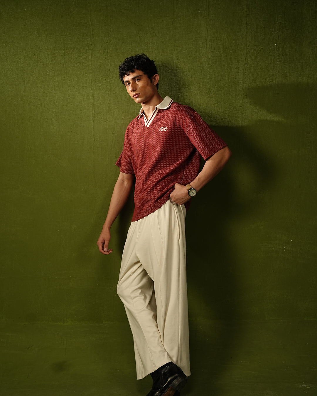Red crab polo shirt