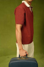 Red crab polo shirt