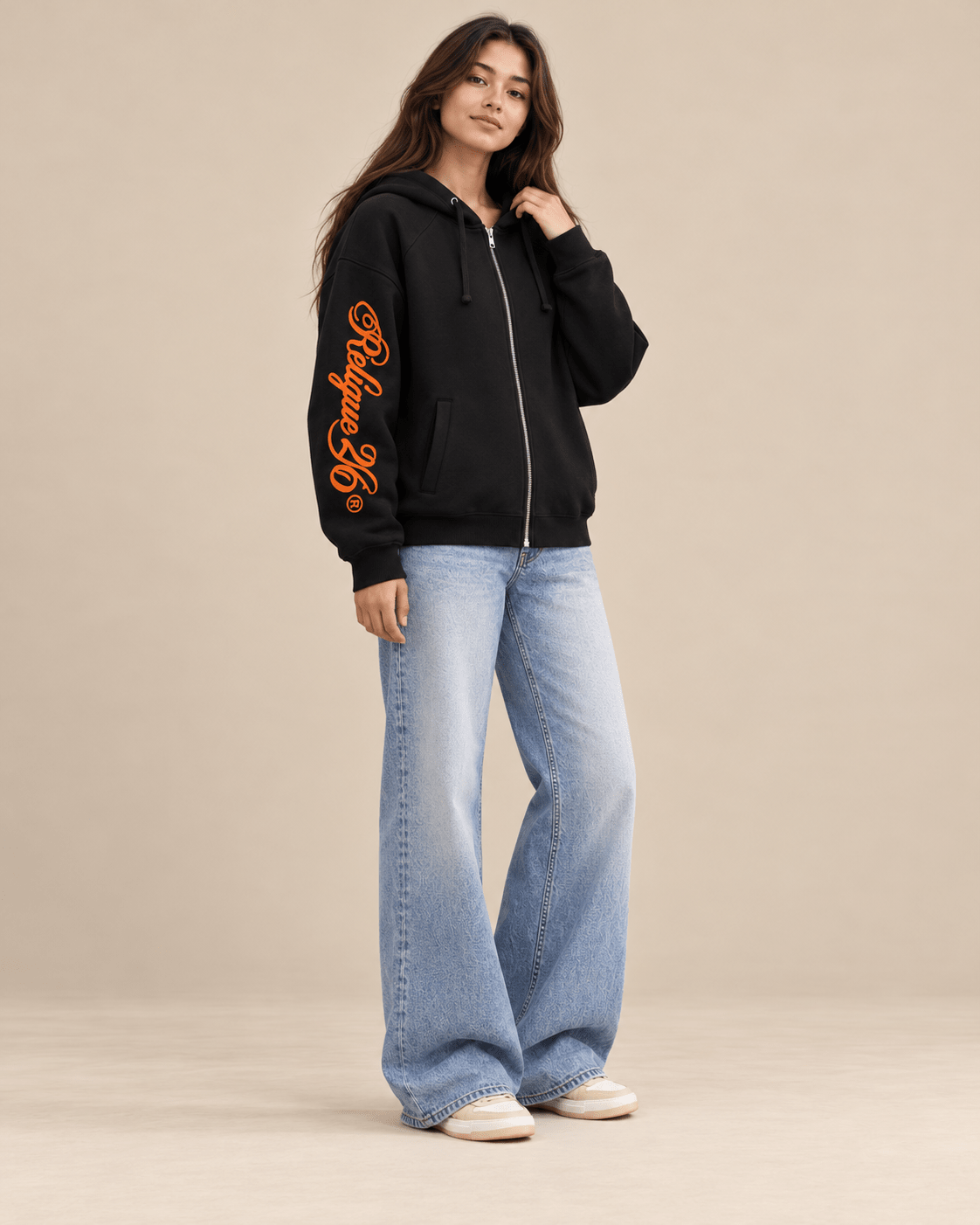 Black Religue Zip-Up Hoodie - RIAB