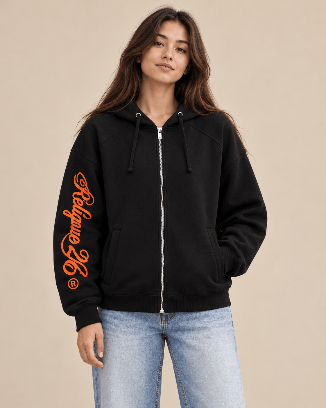 Black Religue Zip-Up Hoodie - RIAB