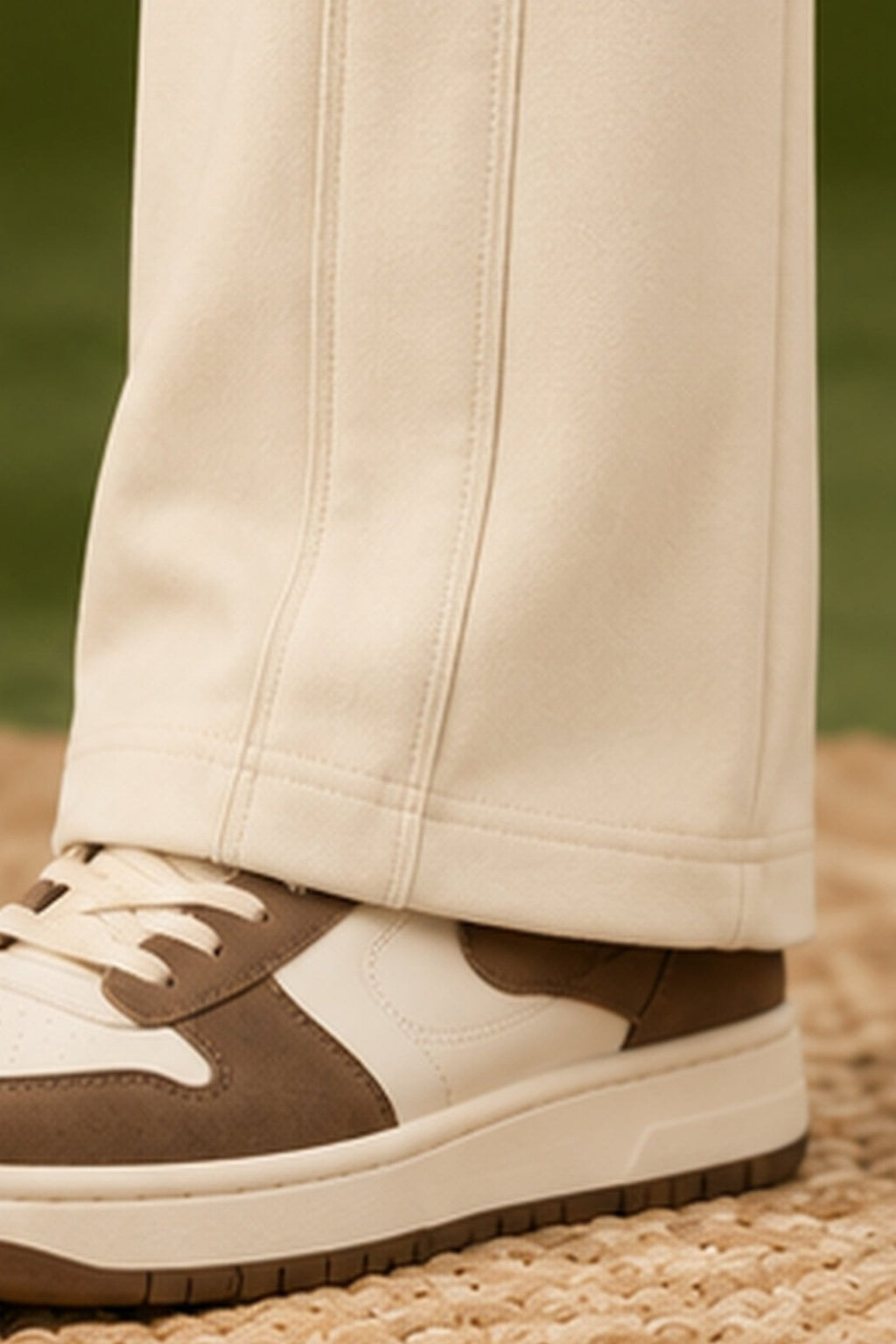 Ivory Double Lining Baggy Trousers - RIAB