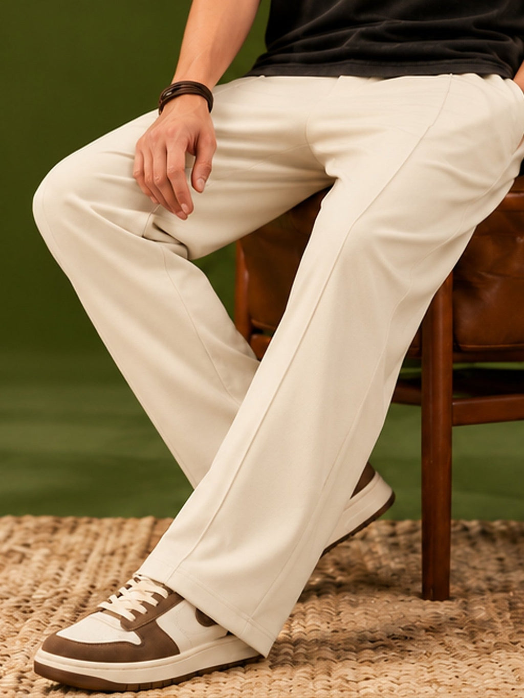 Ivory Double Lining Baggy Trousers - RIAB