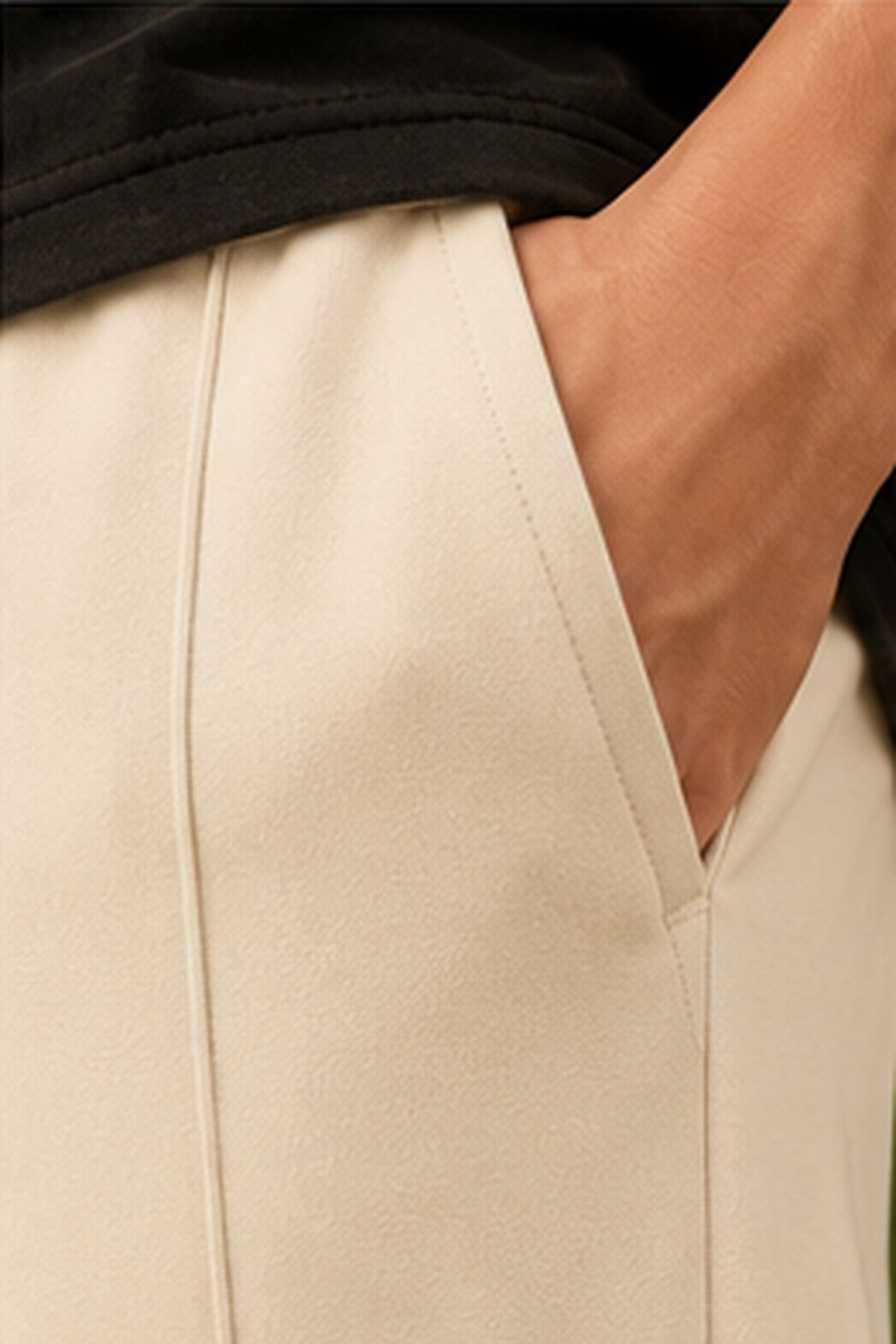 Ivory Double Lining Baggy Trousers - RIAB
