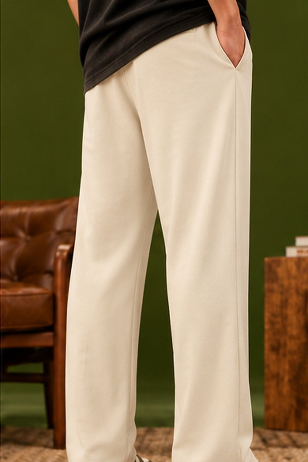 Ivory Double Lining Baggy Trousers - RIAB